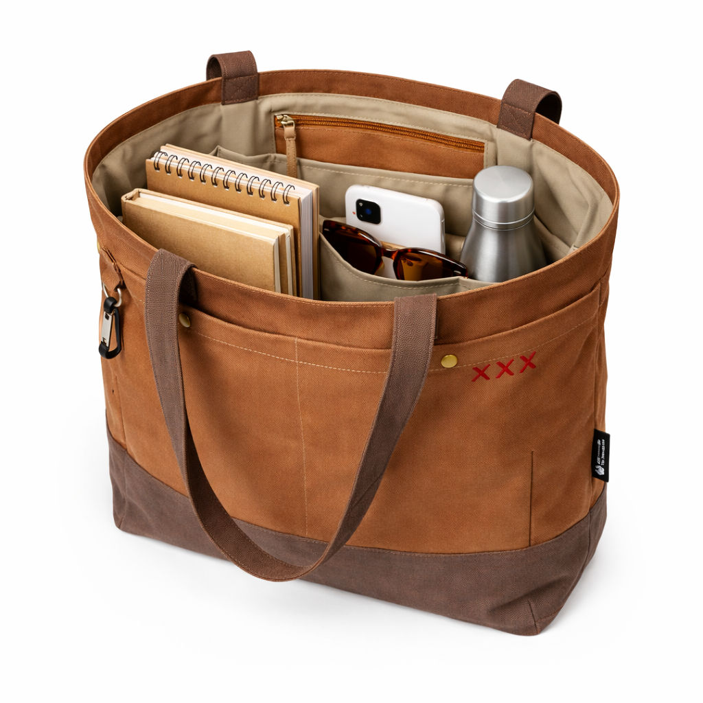 Khaki Unisex Tote Bag - Stylish Canvas Accessory